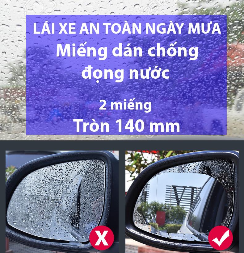 [HCM][Xem VIDEO] 2 Miếng dán chống đọng nước Gương chiếu hậu xe hơi (Loại Tròn 140mm) - Vật liệu Nhật - DGA23