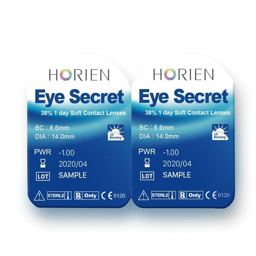 (Hàng mẫu-Sample) Combo 5 cặp kính áp tròng không màu dùng 1 ngày Eye Secret (Cận 1-8 độ)