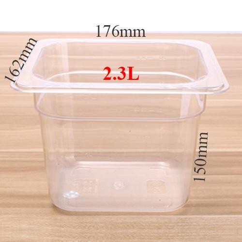 Khay nhựa đựng thức ăn topping GN 1/6 sâu 150mm