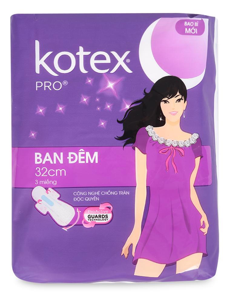 Băng vệ sinh kotex pro ban đêm cánh 3 miếng