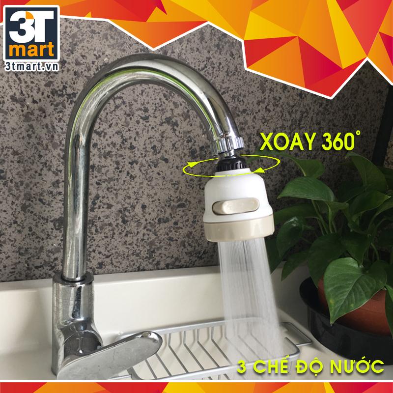 Đầu vòi tăng áp điều hướng xoay 360 độ với 3 chế độ nước Cmon DV-03 (trắng)