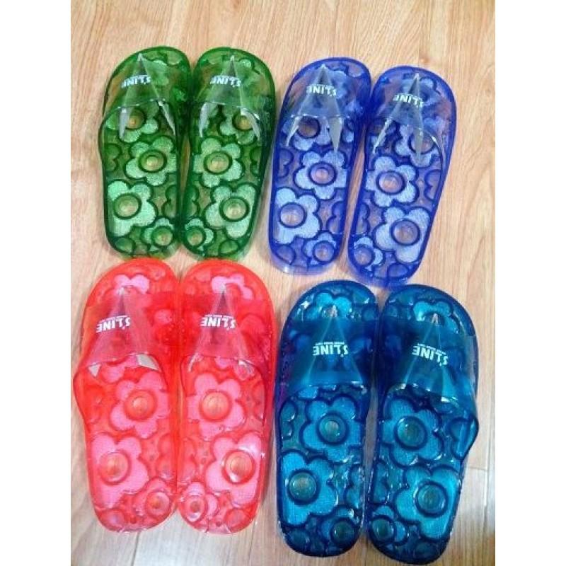 2 đôi dép chống trơn trượt đi trong nhà vệ sinh(hình hoa nổi)