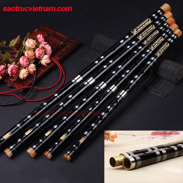 Sáo Trúc Dizi Đen Khớp Inox LAD2 - Sáo Trúc Haki - Tặng Full Phụ Kiện Dizi