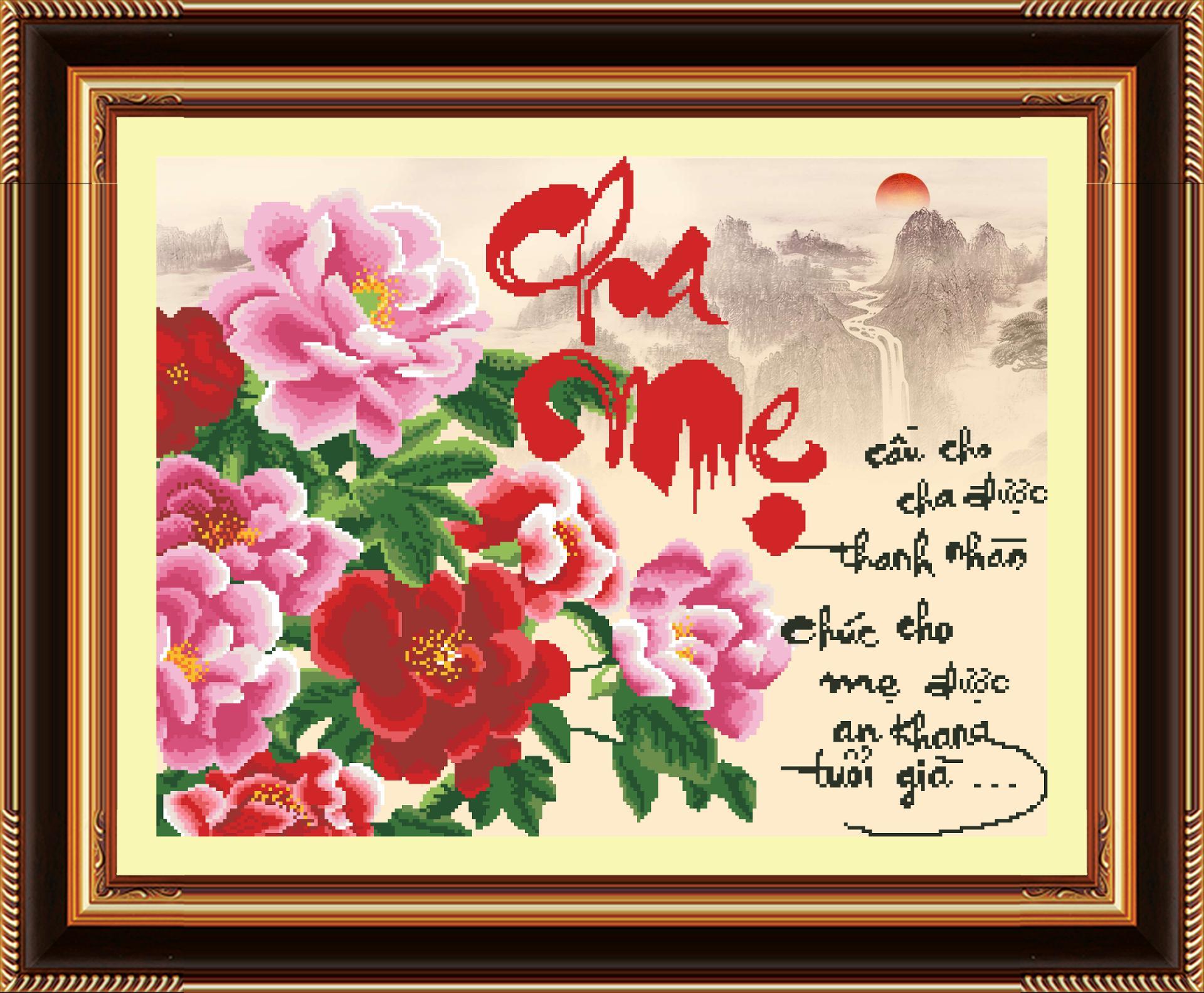 Ist250 tranh thêu chữ thập cha me