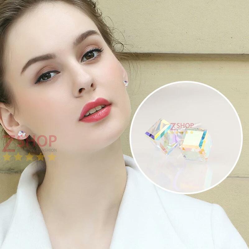 Bông tai bạc 925 - pha lê cao cấp b008