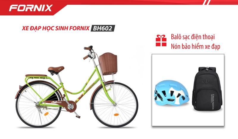 Mua Xe đạp phổ thông Fornix BH602 + (Gift) Nón BH A02A5L, Ba lô sạc điện thoại
