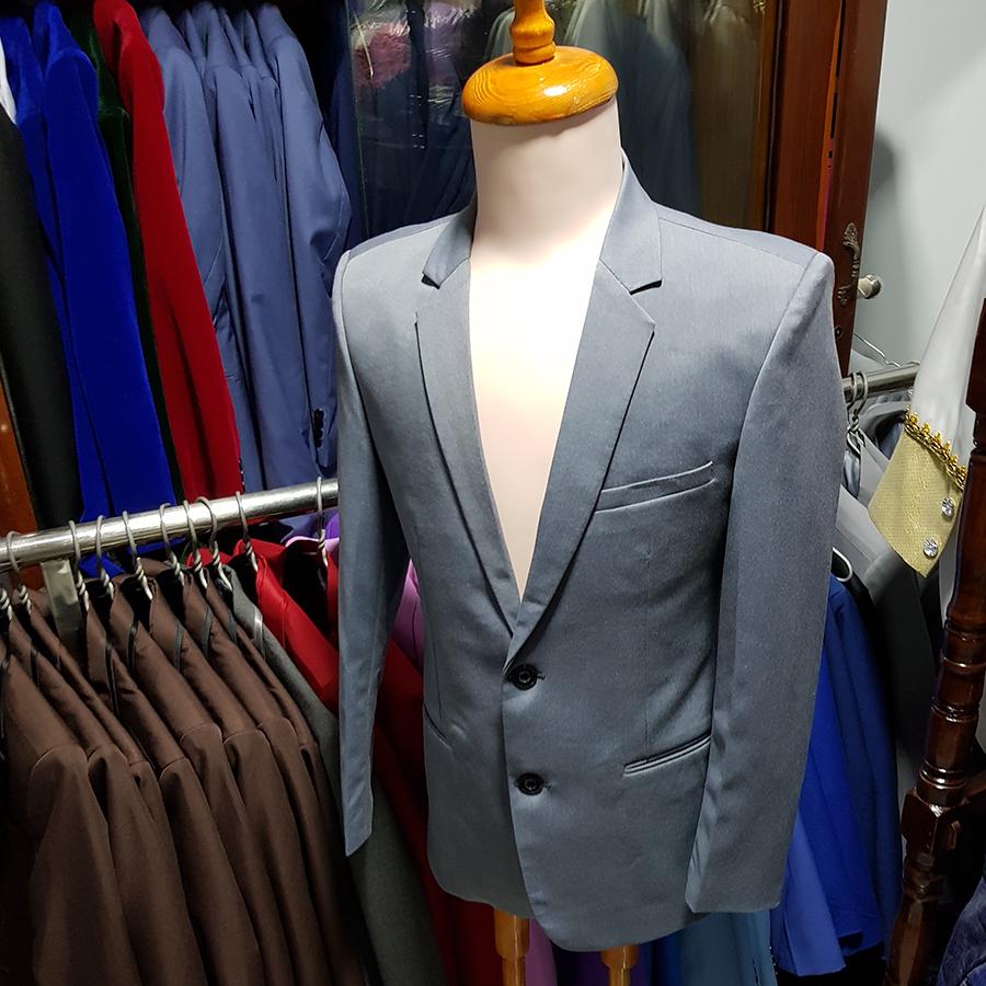 Bộ vest nam kiểu 2 nút cho các bác tông xám ghi
