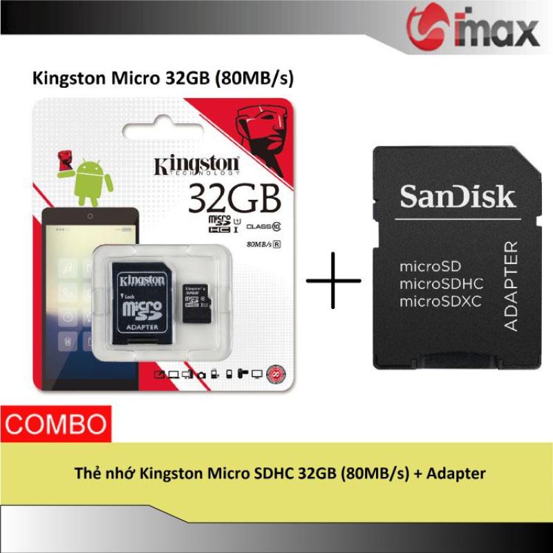 Thẻ nhớ Kingston Micro SDHC 32GB (80MB/s) + Adapter