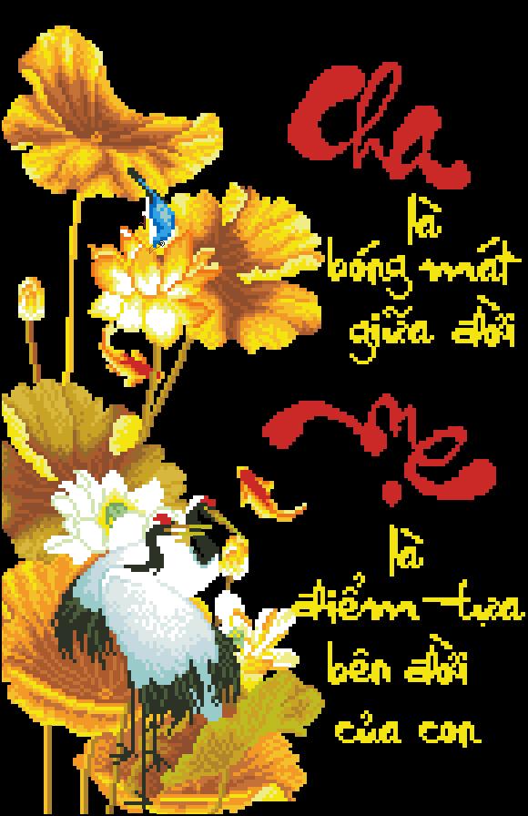 Tranh gắn đá cha mẹ 7