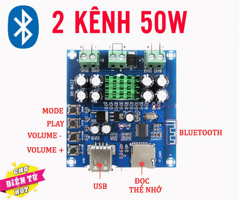 Mạch khuếch đại âm thanh tpa 3116d2 bluetooth 2x50w xh-m422