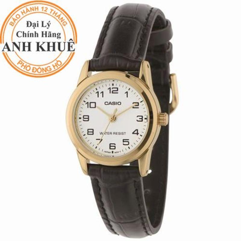 Đồng hồ nữ dây da Casio Anh Khuê LTP-V001GL-7BUDF