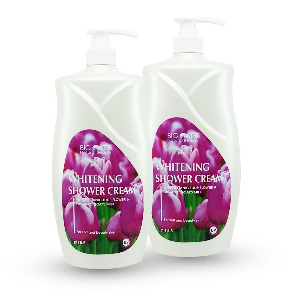 2 Sữa Tắm 1200ml Dưỡng Trắng Da Sữa Dê Hoa Tulip BigCare