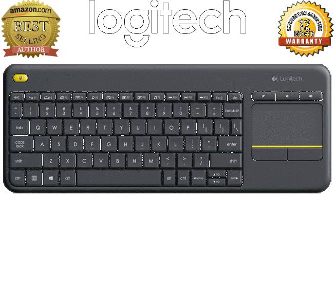 Wireless touch keyboard k400 plus htpc keyboard for pc connected tvs - black - 12 months warranty