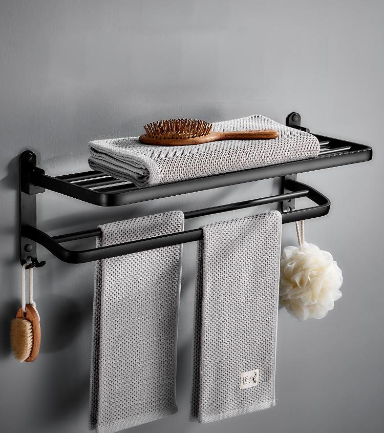 Giá treo khăn nhà tắm đa năng 02 tầng hợp kim GI391