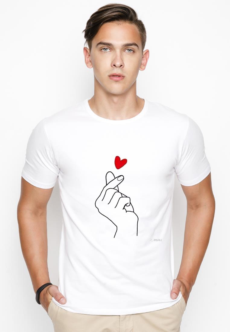 Áo thun nam cổ tròn in hình bắn tim aoknam495 vải dày mịn
