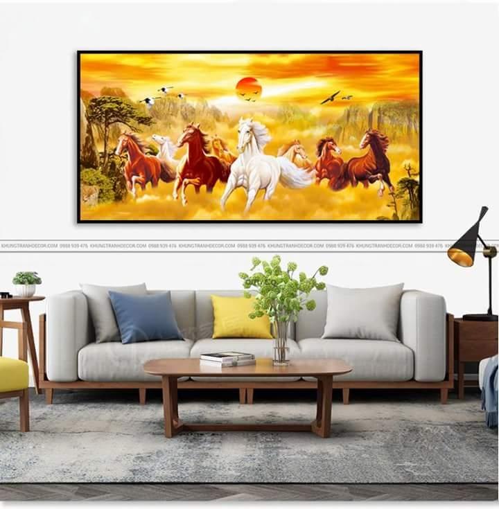 [HCM]Tranh canvas Mã Đáo Thành Công kèm khung viền