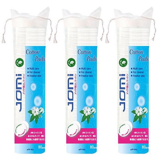Combo 3 bông tẩy trang Jomi Cotton Pads Nhật Bản (3x80 miếng/túi)