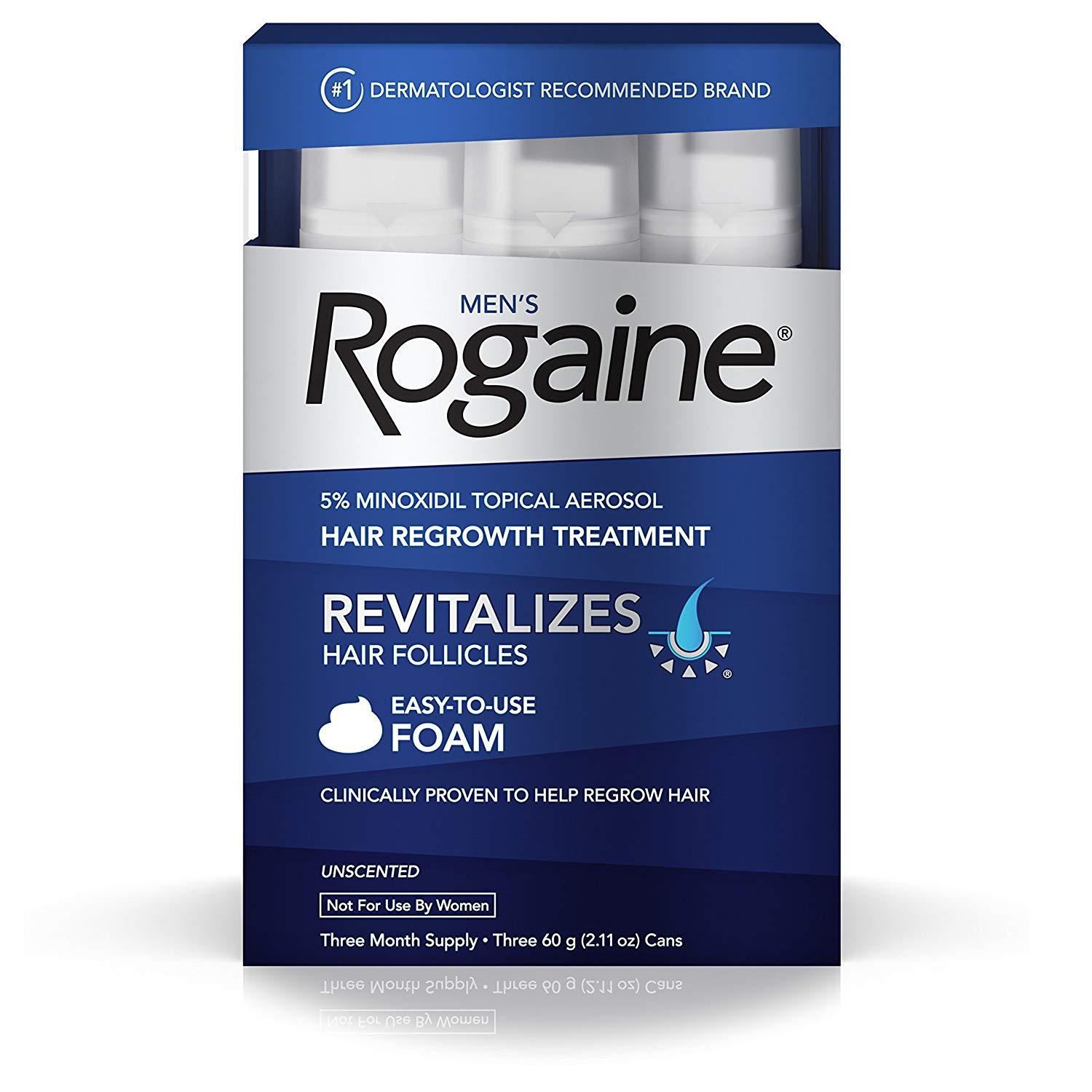 Foam mọc tóc Nam Mens Rogaine Revitalizes Hair Follicles bộ 3 chai 60 g x 3