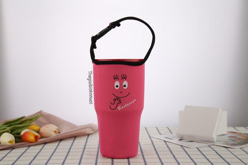 Túi đựng ly yeti 30oz có quai màu hồng barbapapa t15