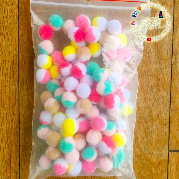 Slime Nguyên liệu làm Slime Pompom trang trí slime bịch 20 hạt