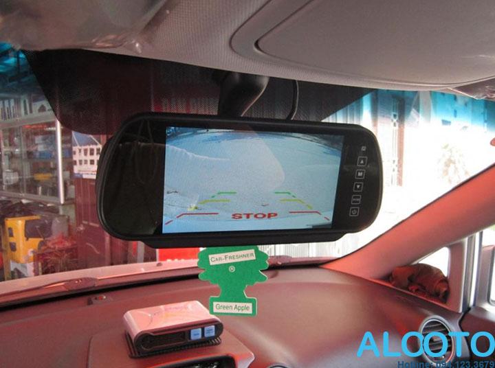 Màn hình 7 inchs loại ốp gương có 2 CỔNG AV chuyên hiển thị camera cho ô tô vừa làm gương chiếu hậu vừa làm màn hình hiển thị camera tiện lợi