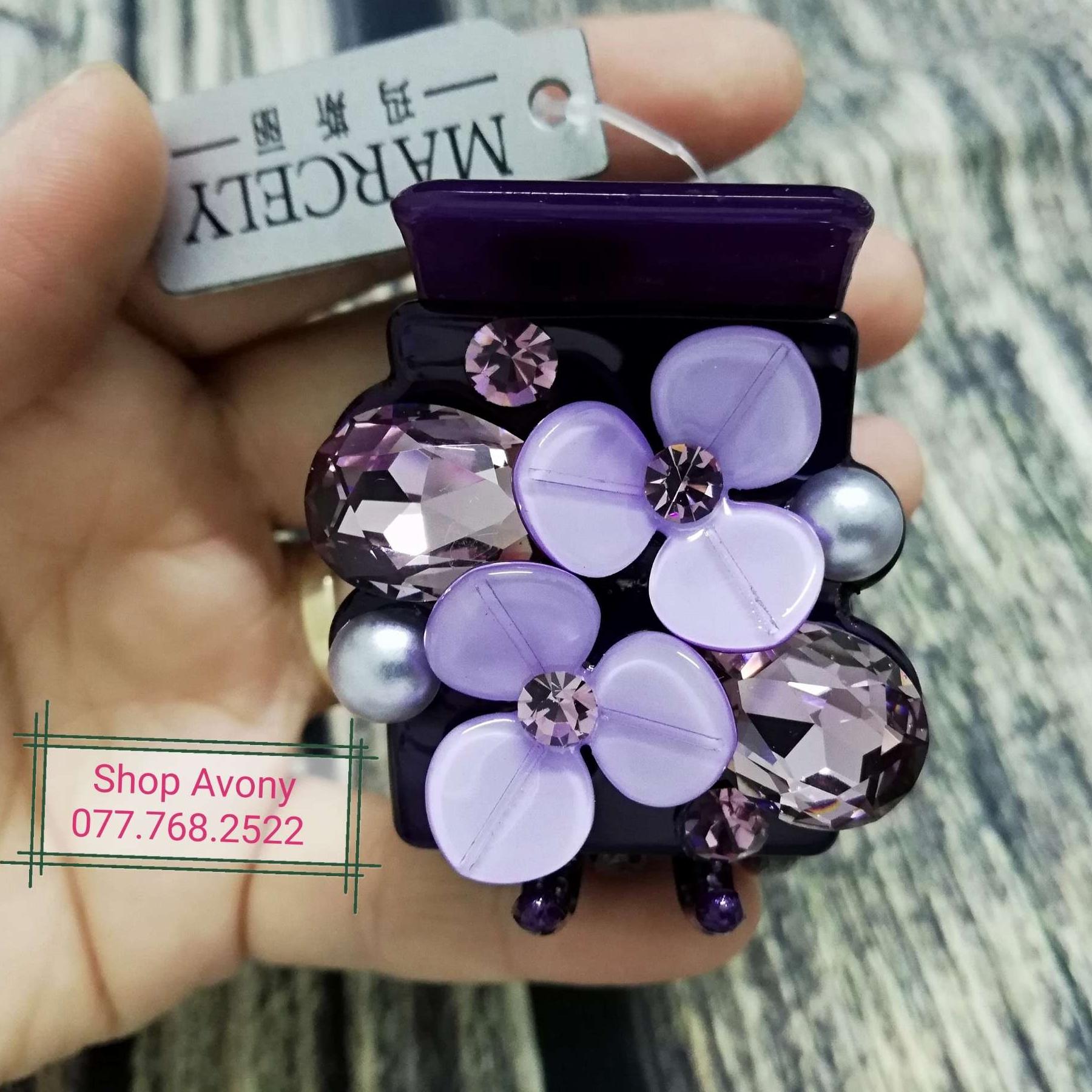 Kẹp tóc càng cua 5 răng đính đá cao cấp Marcely