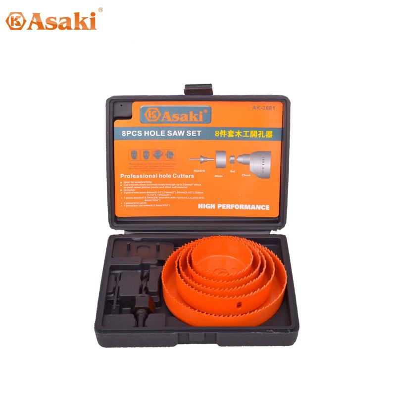 Bộ khoét ống nhựa - Bộ mũi khoét gỗ chất lượng tốt Asaki AK-3681