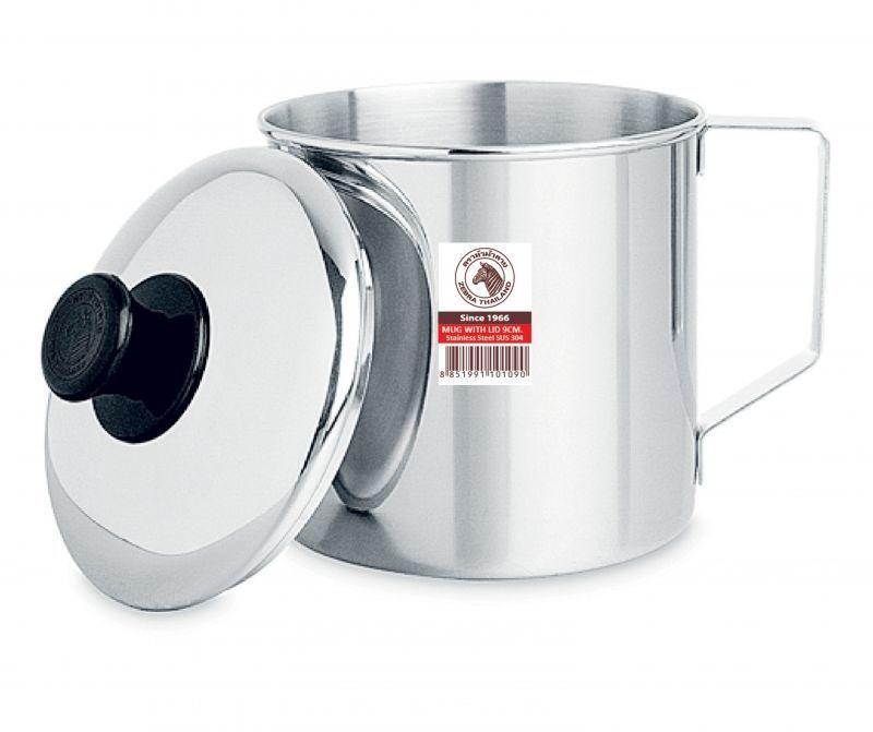 [HCM]CA NƯỚC INOX ZEBRA CÓ NẮP 8CM - 400ML - 110108