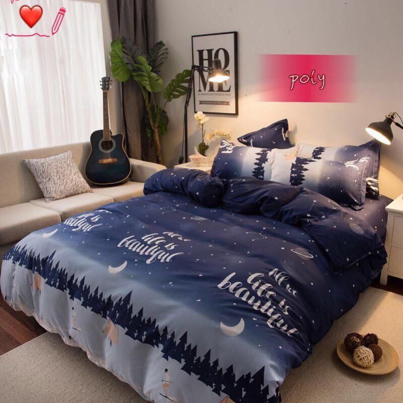 [ MIỄN PHÍ VẬN CHUYỂN ]-BỘ CHĂN GA GỐI LIFE IS BEAUTIFUL bo chun đủ kích thước