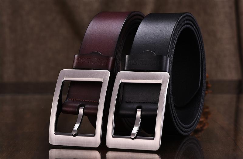 Combo 02 thắt lưng khóa kim kép, dây nịt da nhập khẩu leather