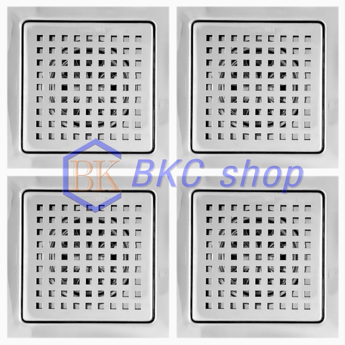 [HCM]Bộ 4 hố ga thoát sàn chống hôi Inox 304 Sanji 15x15 phi 90 HG04 (Bạc)