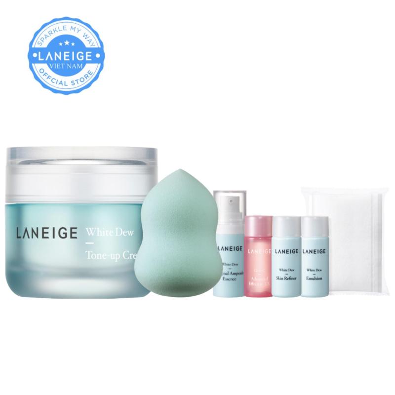 Kem dưỡng trắng và nâng tông da Laneige White Dew Tone-Up Cream 50ml + Tặng bộ dưỡng trắng toàn diện
