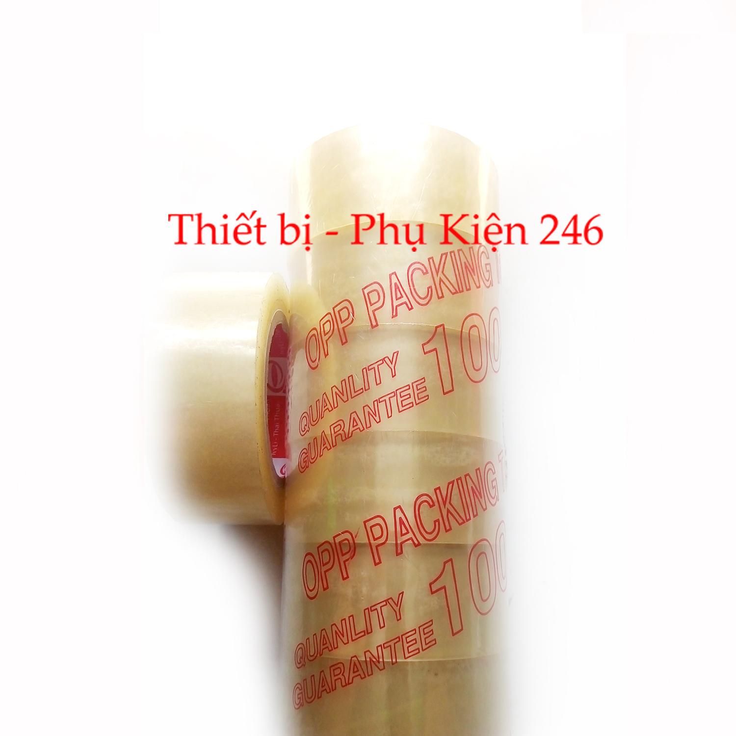 Combo 6 cuộn băng keo trong dán thùng, dài 92met, 100ya