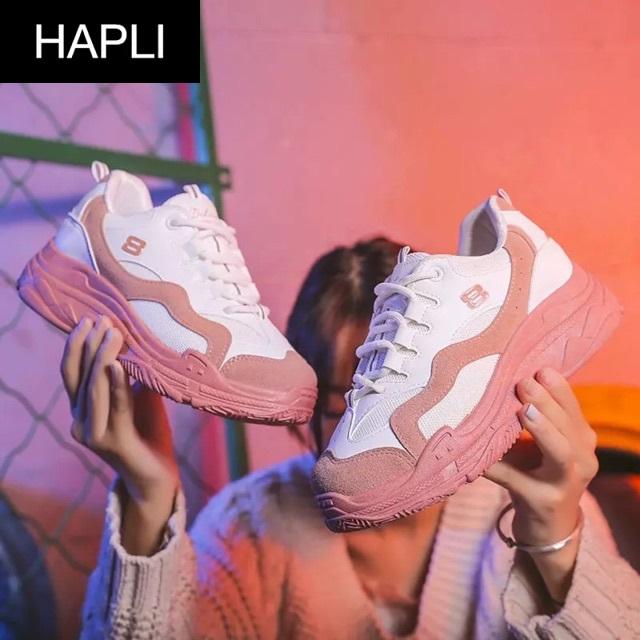 Giày sneaker nữ Ulzzang đế màu HAPLI