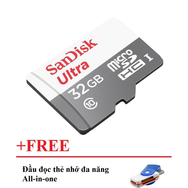 Thẻ nhớ MicroSDHC SanDisk Ultra 32GB 48MB/s (Xám) tặng 1 đầu đọc thẻ nhớ 1000000397+1000000513