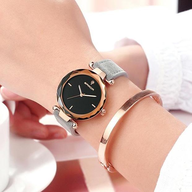 Đồng hồ nữ Sanda 218 hàng chính hãng dây da lộn