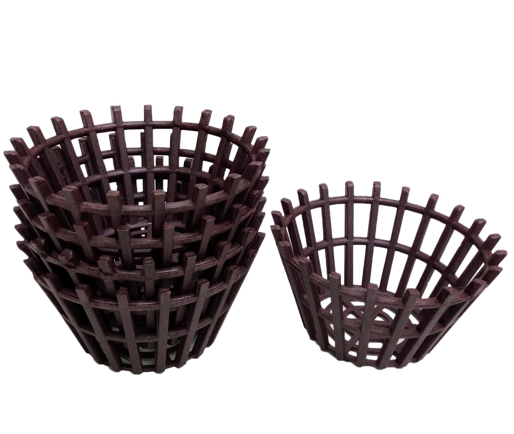 [HCM]Bộ 5 chậu lan giả gỗ màu nâu – đường kính miệng 23cm