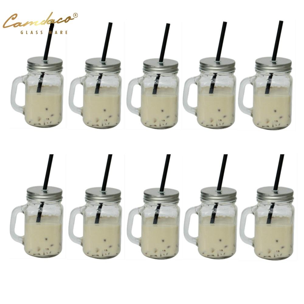 BỘ 10 LY QUAI THỦY TINH TRÀ SỮA 450ML CAMDACO GLASS WARE