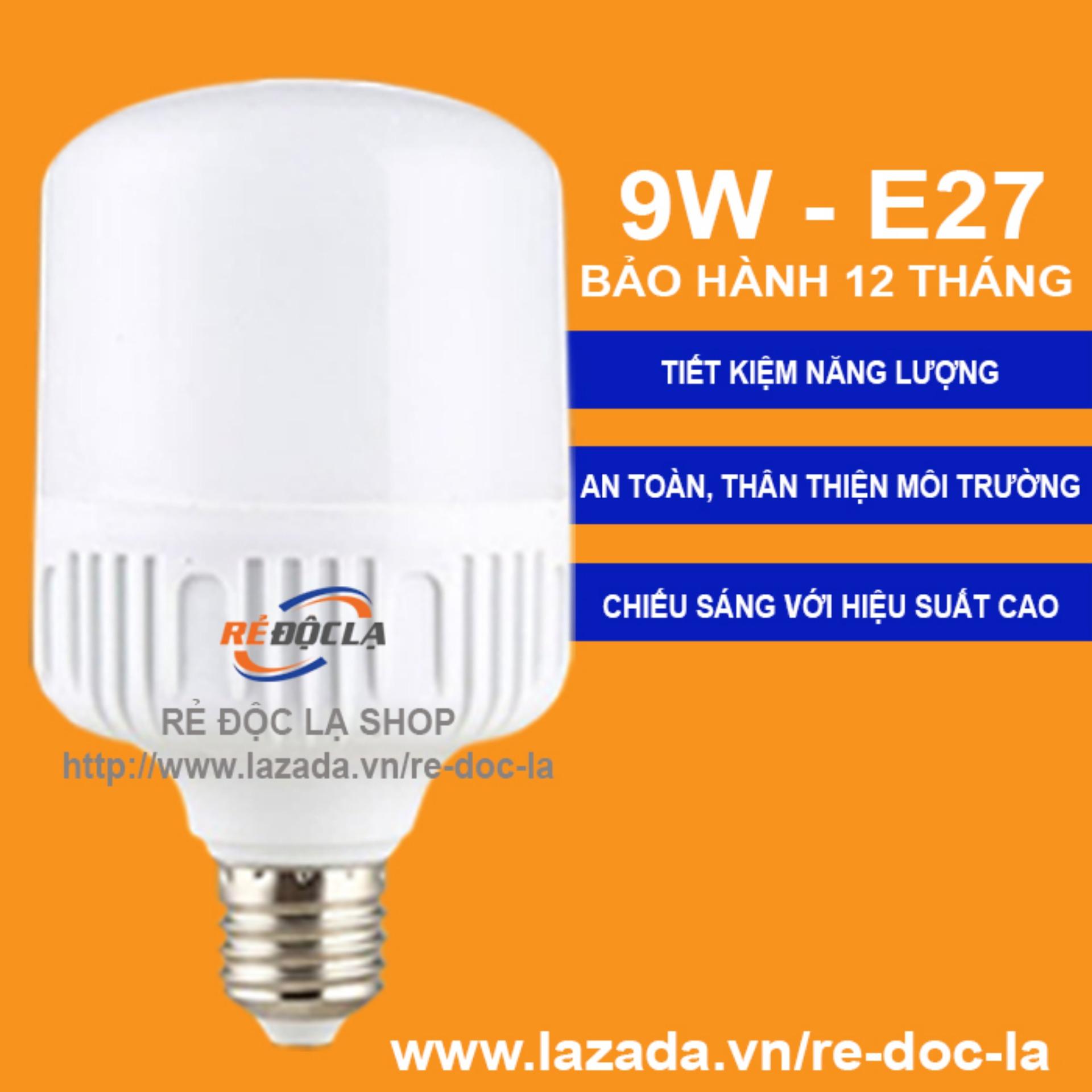 Bóng đèn led trụ 9w trắng - loại 1