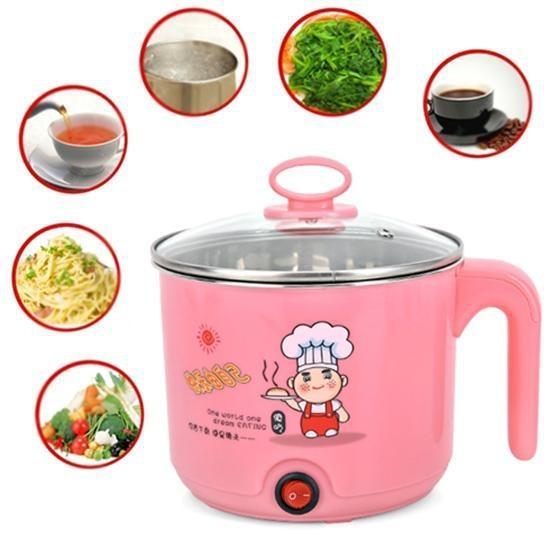Nồi lẩu điện, ca nấu mì lẩu nồi lẩu điện mini 18cm, nấu mì siêu nhanh