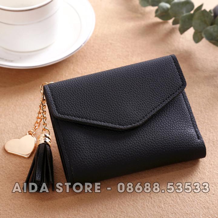 Ví nữ mini thời trang nắp gập tua rua - letn
