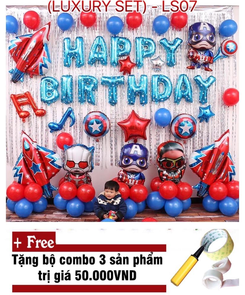 Set bóng trang trí sinh nhật hình siêu nhân cho bé trai