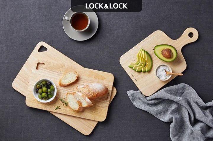 Set 3 thớt gỗ cao su lock&lock lwc001s3