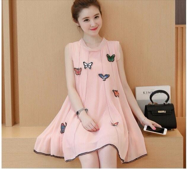 Đầm bầu họa tiết bướm