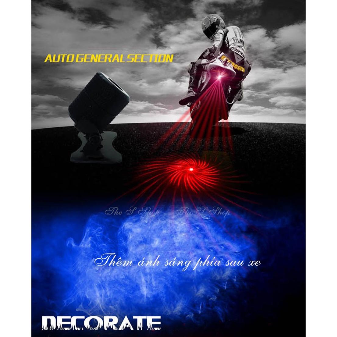 Đèn Laser Đuôi Ôtô Xe Máy 6 Chế độ (cao cấp) - hợp kim nhôm đen