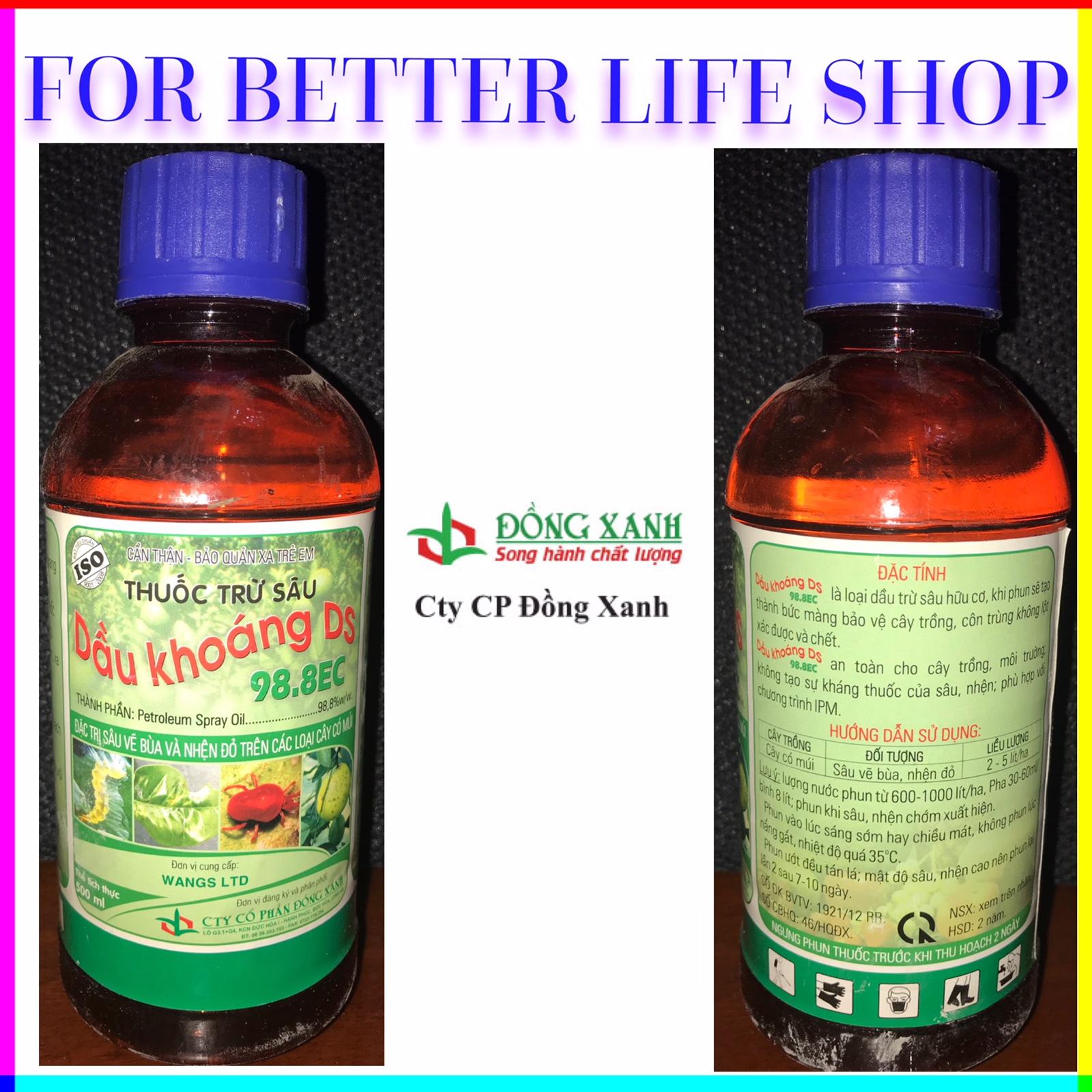 DẦU KHOÁNG DS 98.8EC (chai 500ml) - Th.uốc đặc tr.ị nhện đỏ hại cây trồng
