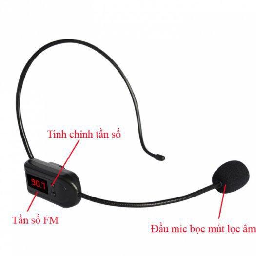 Microphone không dây gài tai FM - Dùng cho các máy trợ giảng, Hướng dẫn viên, Nhân viên bán hàng