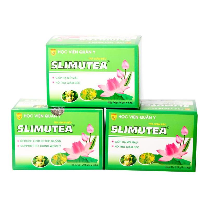 Bộ 3 Trà Túi Lọc Giảm Cân, Hạ Mỡ Máu Slimutea Học Viện Quân Y (20 Túi X3 Hộp)