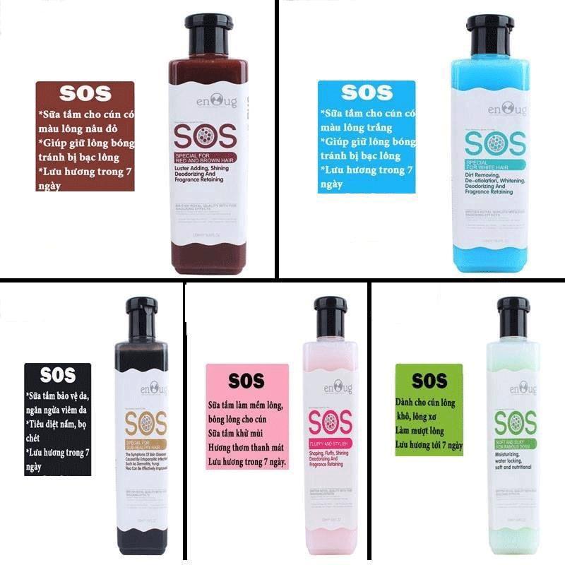 HCM -(Combo 6 chai mỗi chai 530ml) Sữa Tắm SOS cao cấp ĐỦ MÀU (dùng cho mọi loại chó mèo) ( 366d) (sỉ)-HP10766TC