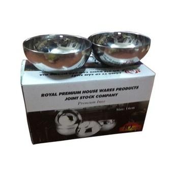 Bộ 10 bát trơn inox hoàng gia 2 lớp cách nhiệt loại 14cm